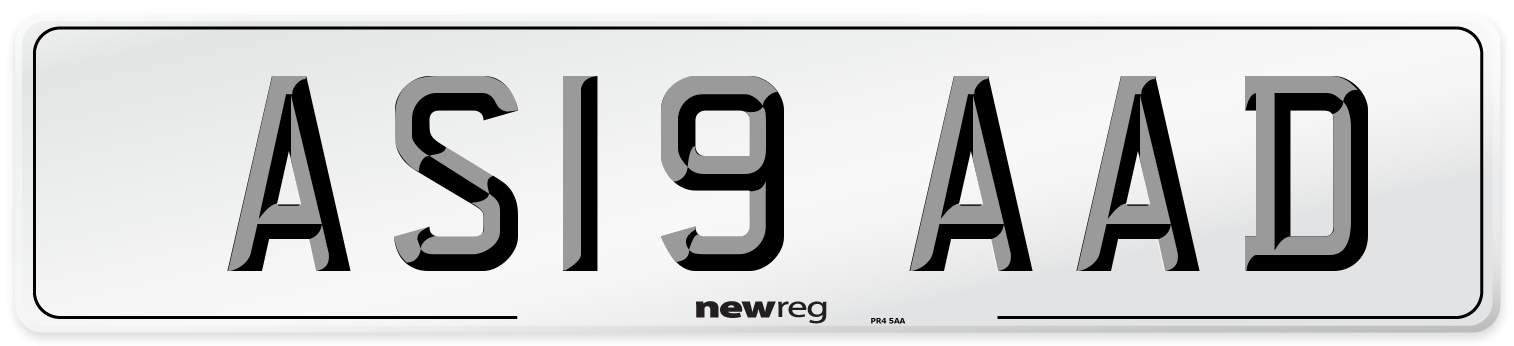 AS19 AAD Number Plate from New Reg